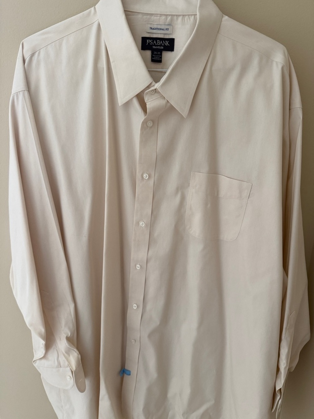 20/35 Jos. A. Bank Cream Long-Sleeve Dress Shirt